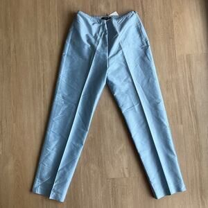 VTG NWT Dead Stock Karen Kane Raw Dupioni Silk ice blue office siren pants sz 8